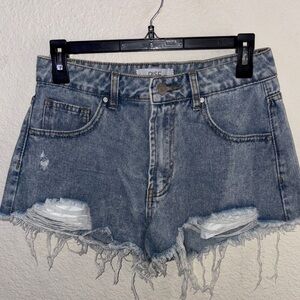 Distressed Denim Jean Shorts